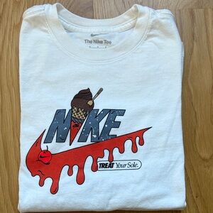 Nike White Tee with Ice Cream Swoosh Graphic